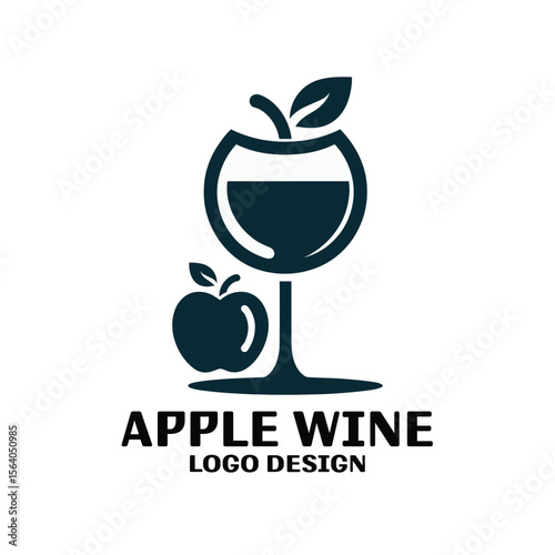 Apple Wine Vector Logo Design