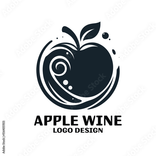 Apple Wine Vector Logo Design