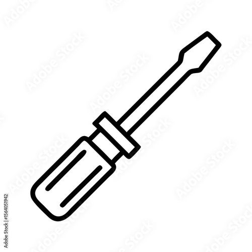 Screwdriver tool vector illustration, flat head screwdriver, hand tool for repair and diy projects on transparent background
