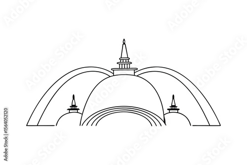 Architectural dome with spires and arches architecture