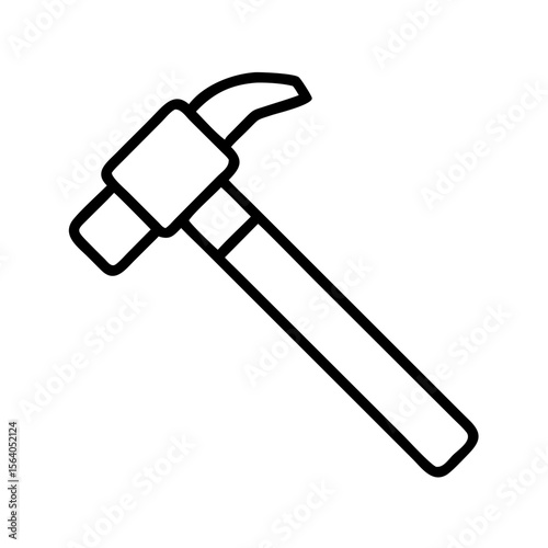 Hammer tool vector illustration for construction woodworking and home improvement projects outline on transparent background