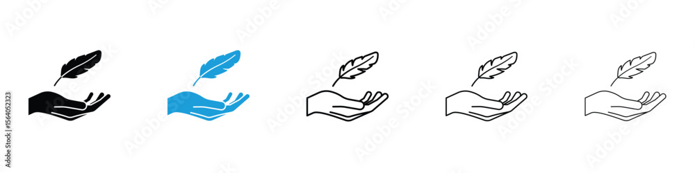 Obraz premium Light weight icon in Editable stroke and solid flat vector pack