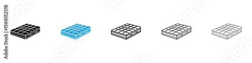 Mattress icon in Editable stroke and solid flat vector pack