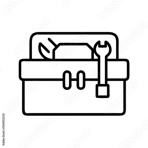 Toolbox with tools vector icon illustration perfect for diy repair and construction projects design on transparent background