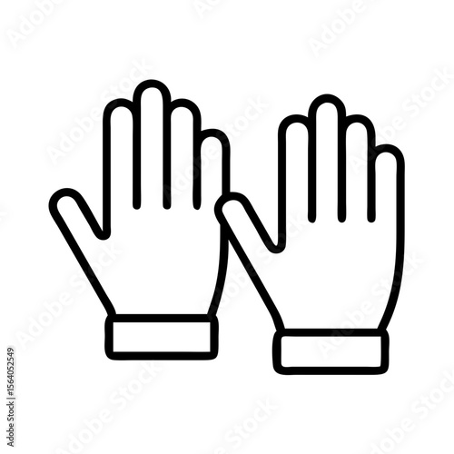 Stock vector graphic of protective gloves for industrial safety and hygiene equipment apparel icon on transparent background