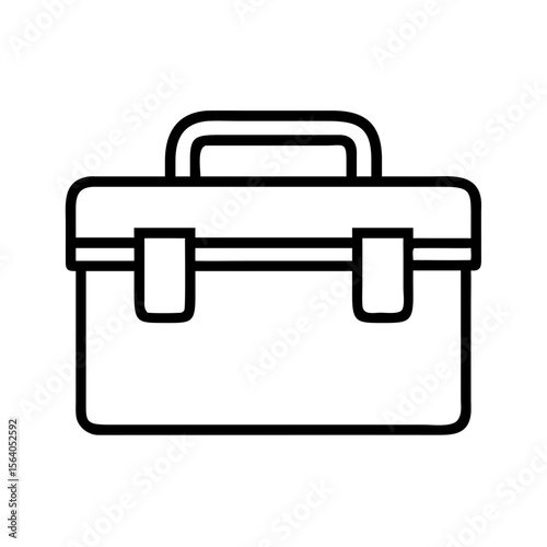 Toolbox vector outline icon, tool box illustration, equipment storage container for tools and supplies on transparent background
