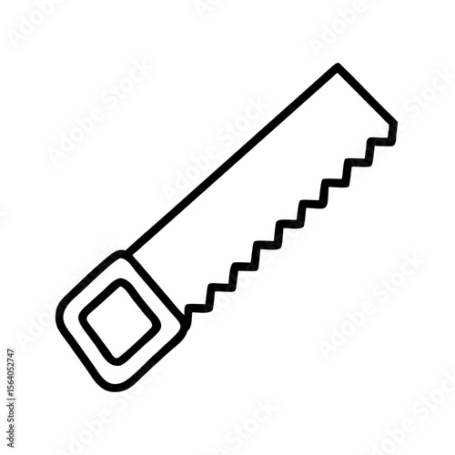Isolated hand saw illustration vector icon for woodworking carpentry diy and construction work on transparent background