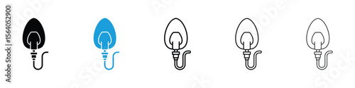 Oxygen mask icon in Editable stroke and solid flat vector pack
