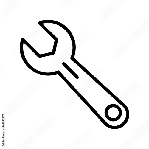 Wrench tool vector icon illustration for repair maintenance and construction projects design needs on transparent background