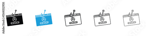Password phishing icon in Editable stroke and solid flat vector pack
