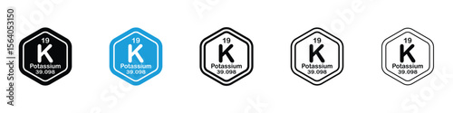 Potassium icon in Editable stroke and solid flat vector pack