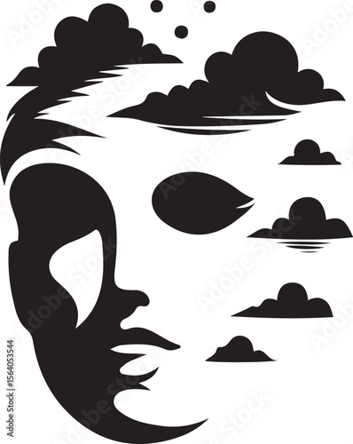 silhouette of a man in a hat