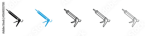 Sealants gun icon in Editable stroke and solid flat vector pack