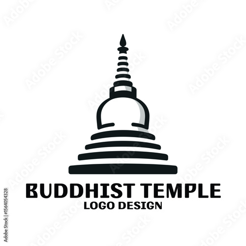 Buddhist Temple Vector Logo Design