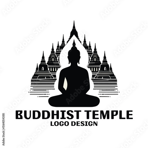 Buddhist Temple Vector Logo Design