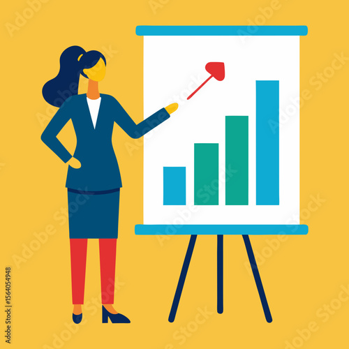 Female Leader Showing Business Growth Chart