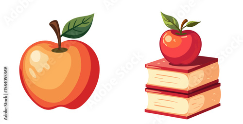 layered pie with apples in colorful vector style  