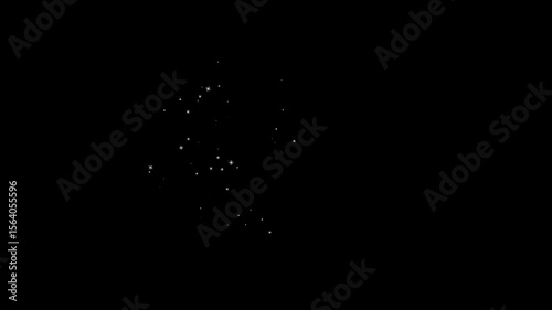 Particle magic tail sparkling glitter star dust trail loop Animation video with alpha channel. Gold glittering star dust trail sparkling particles black background. 4k