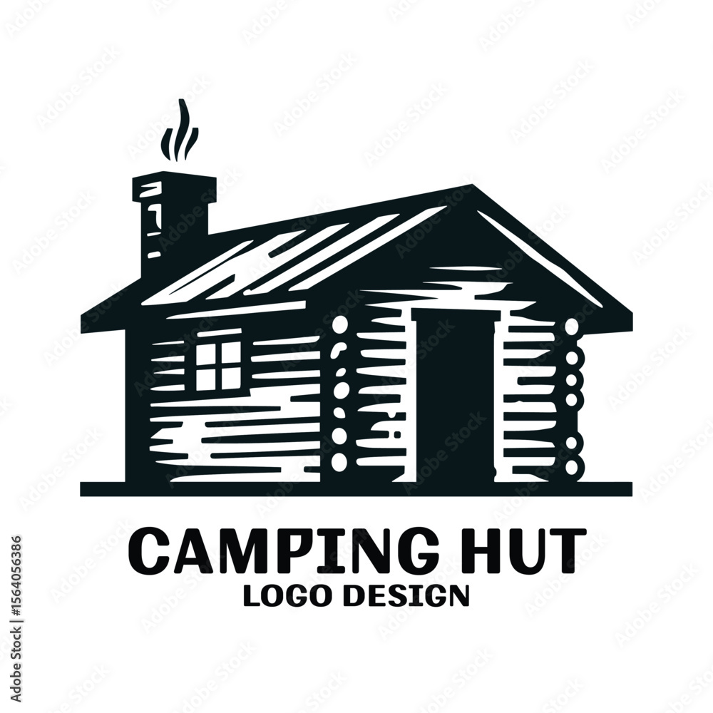 Fototapeta premium Camping Hut Vector Logo Design