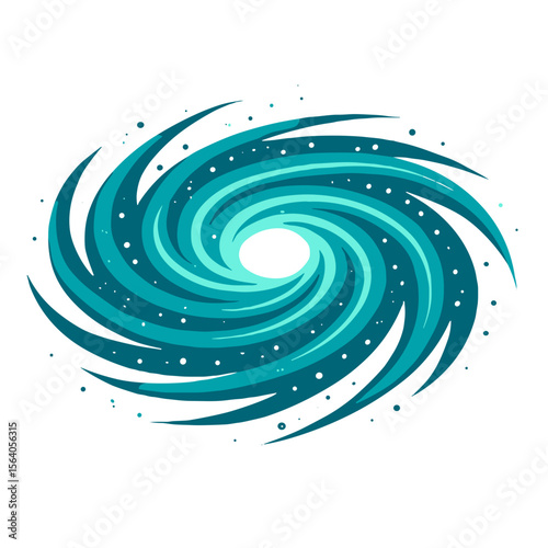 Futuristic space vortex illustration in cosmic blue tones, abstract galaxy swirl for Star Trek Day concept
