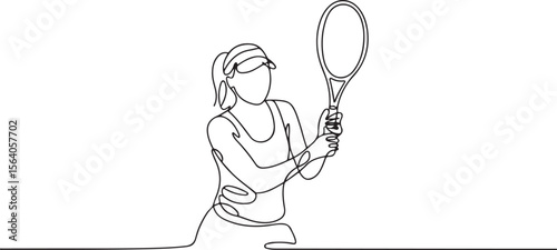 Silhouette of Tennis Player Vector Illustration