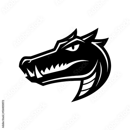 Clean minimalist vector design of an alligator's head Vector illustration