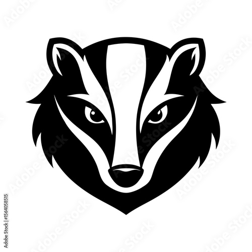 Sleek vector design of a badger's head facing left Vector illustration
