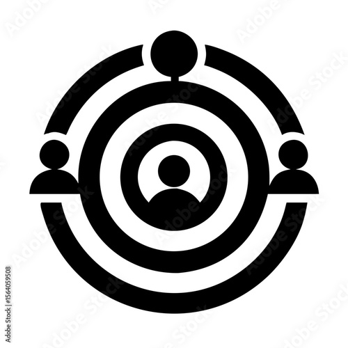 Classic Bullseye Target Design Featuring Concentric Circles and Figures
