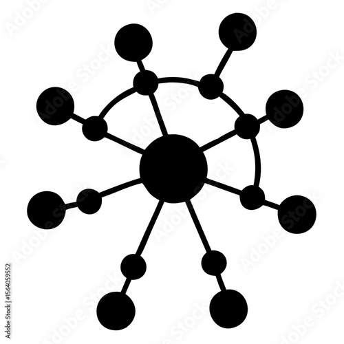 Central Hub Design With Connecting Circles Representing a Network System