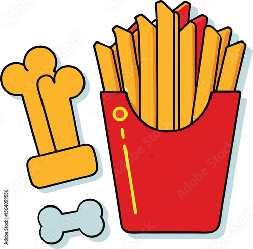 french fries vector illustration