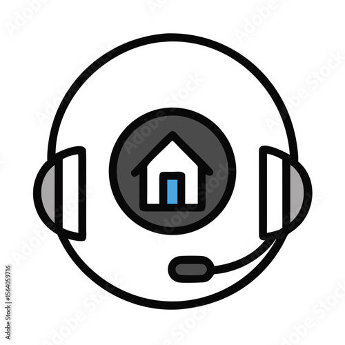 Noise Canceling Headphones Designed for Home Use With Unique House Symbol