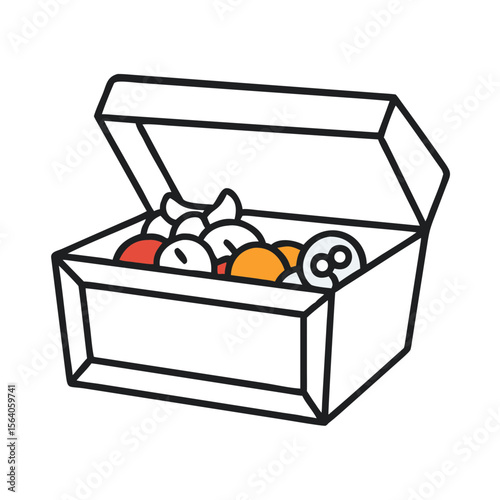 Treasure Chest Filled With Exotic Fruits on a Tropical Island