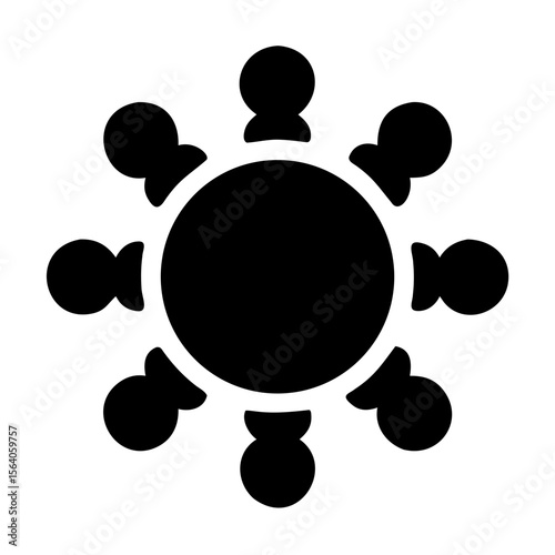 Round Dining Table Arrangement for a Simple Gathering Viewed From Above