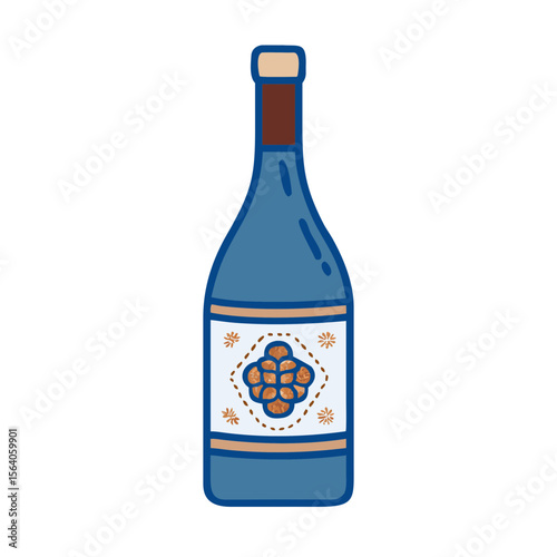Vintage Wine Bottle With Weathered Label Showcasing Unique Design Elements