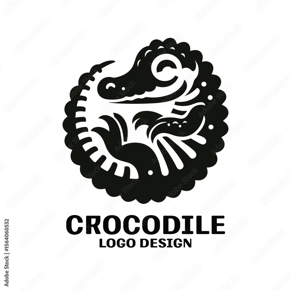 Fototapeta premium Crocodile Vector Logo Design