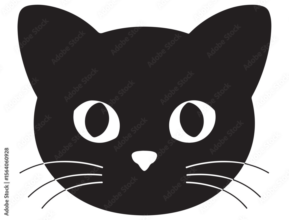 Obraz premium CAT FACE SILHOUETTE