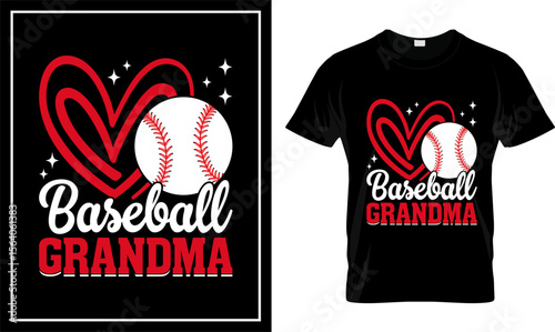 Baseball Grandma – Cute Heart and Baseball T-Shirt Design for Proud Grandmothers and Sports Fans