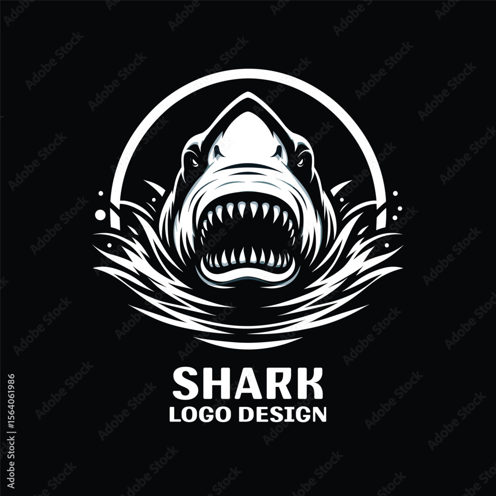 Naklejka premium Shark Vector Logo Design