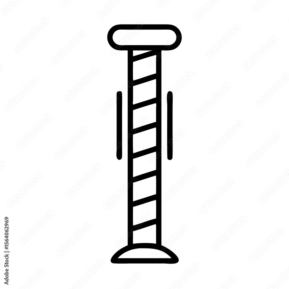 Vertical striped pole in minimalist design for Beard Icons concept Vertical striped pole in minimalist design for Beard Icons concept