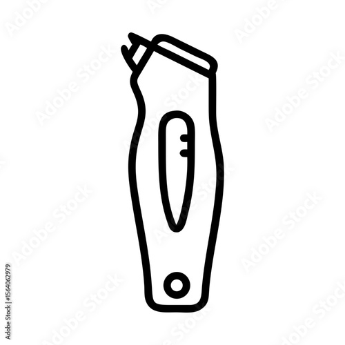 Minimalist silhouette of a trimmer on a white background, concept of Beard Icons  
