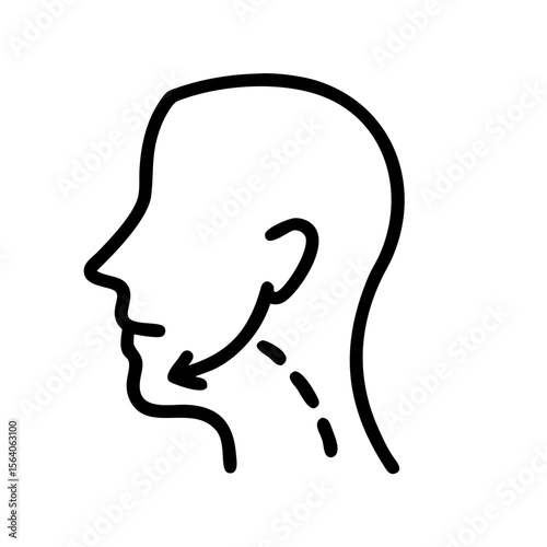 Profile illustration of a face showing beard grooming technique  
