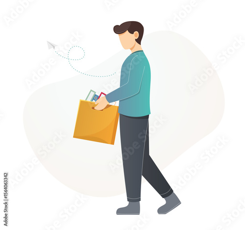 Lay Off - Loss of Job - Employee moving out - Illustration
