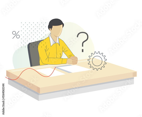 Job Interview - Unable to Answer - Illustration