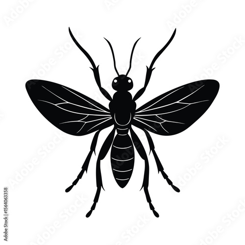 mantidfly silhouette vector