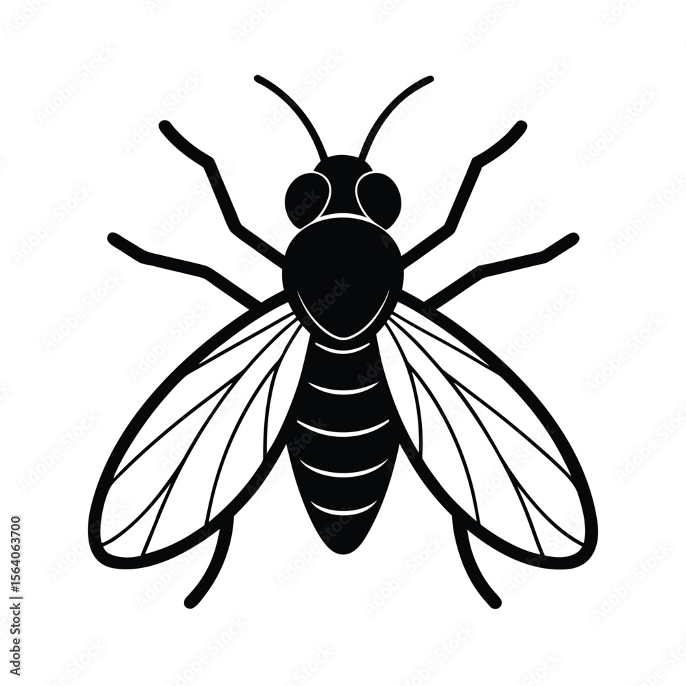 Obraz premium housefly silhouette vector illustration