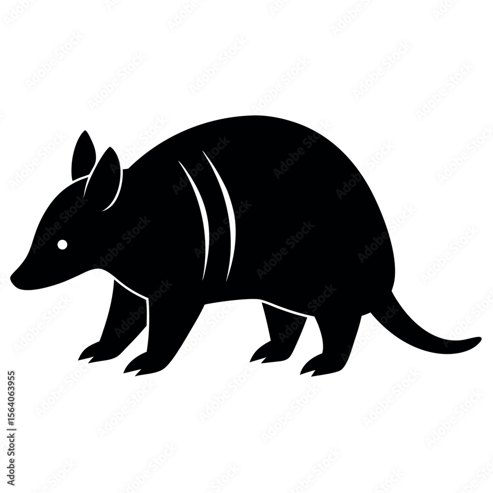 Obraz premium Silhouette of an Armadillo A Simple, Elegant Vector Illustration