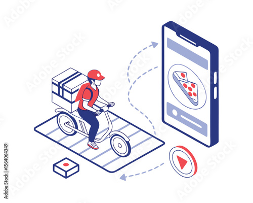 Fast Food Delivery Service on Electric Scooter App