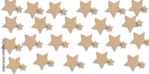 Golden seamless star pattern design with glossy yellow stars and stripes decoration