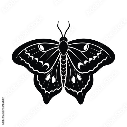 emperor moth silhouette vector