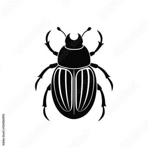 dung beetle silhouette vector